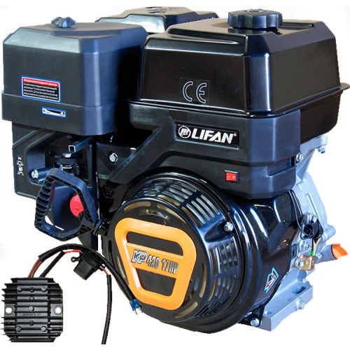 Двигатель бензиновый Lifan 190F-T(11A) (KP420) под шпонку с катушкой освещения (17.0 л.с. / Ø25 мм / L=60 мм) 