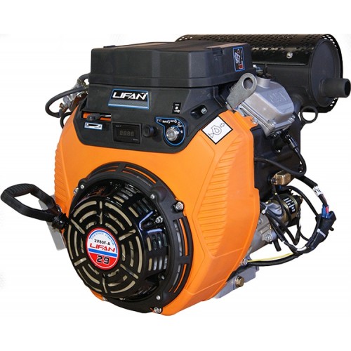 Двигатель бензиновый Lifan 2V80F-A V-образный под шпонку с катушкой освещения и электростартером (29 л.с. / Ø25 мм / L=56.5 мм) 